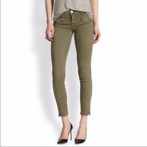 Current Elliot The Soho Zip Stilleto Jeans Olive